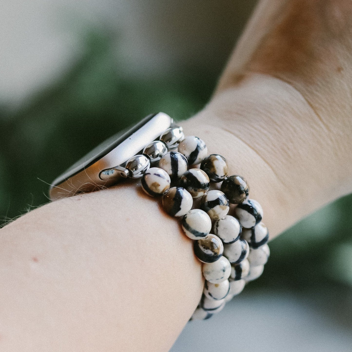 Rain Flower Coffee Jade Watchband