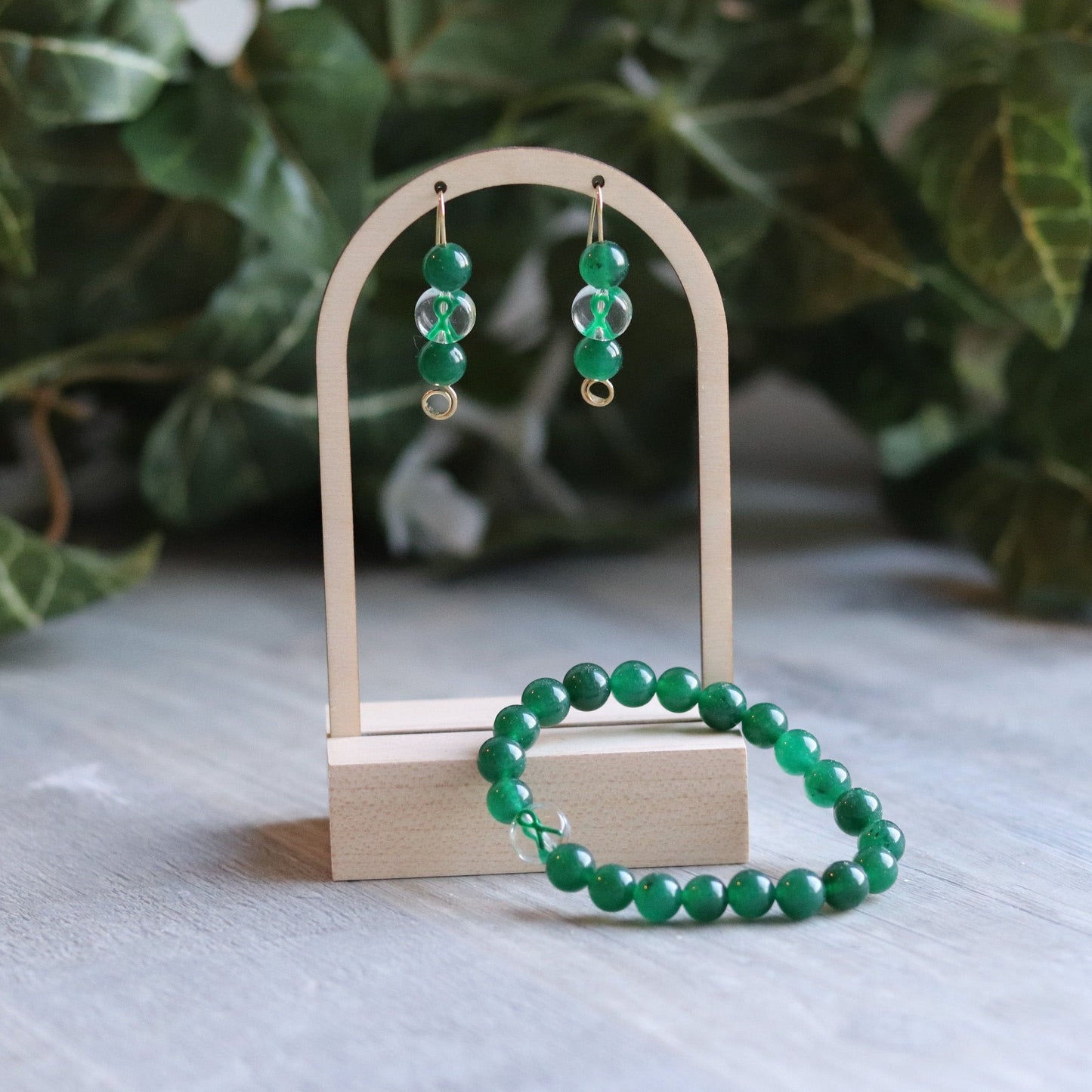 Green Ribbon Earrings