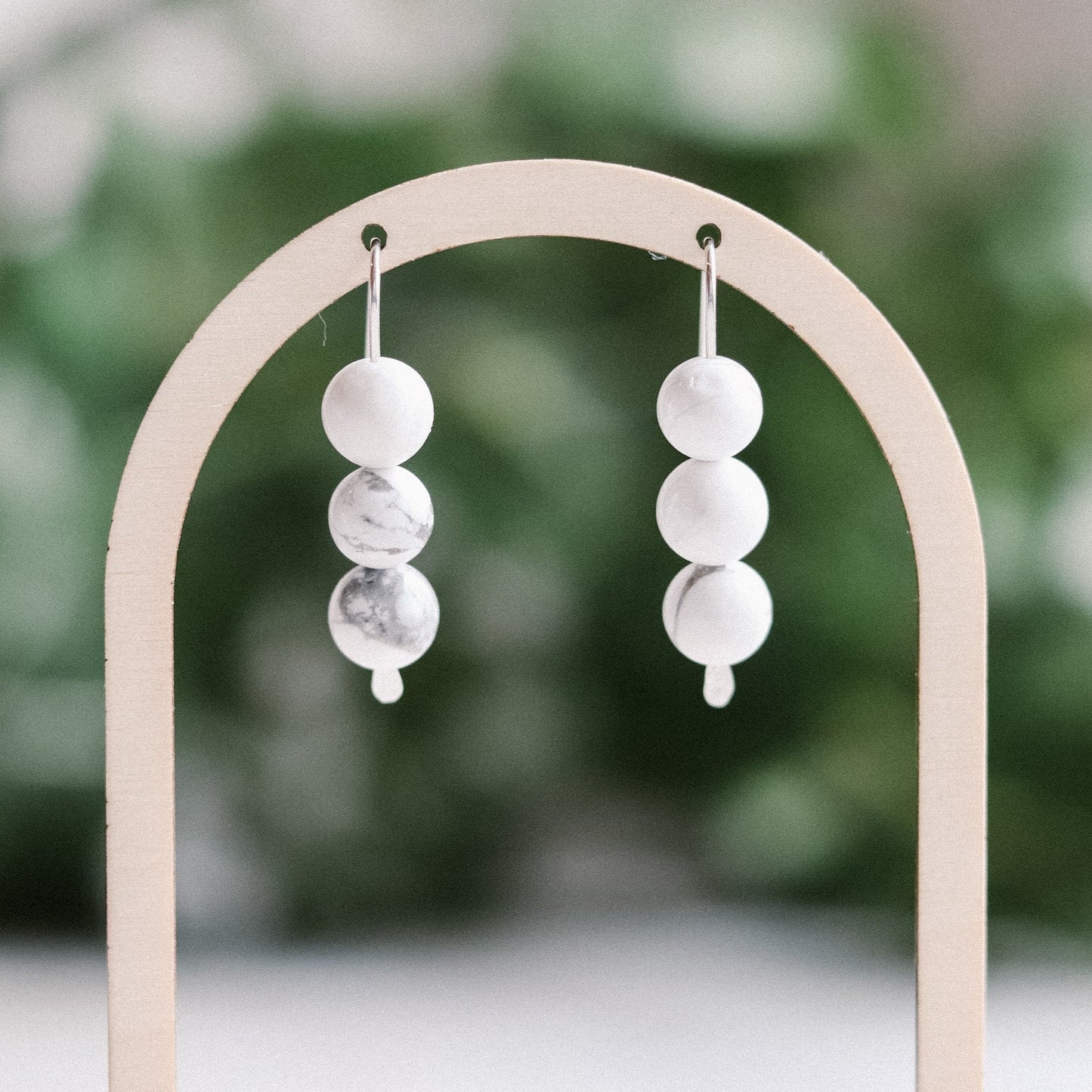 White Howlite Earrings