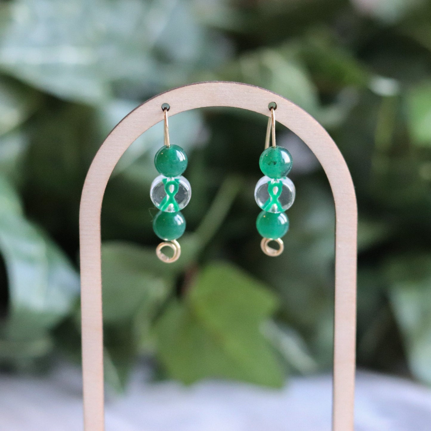Green Ribbon Earrings