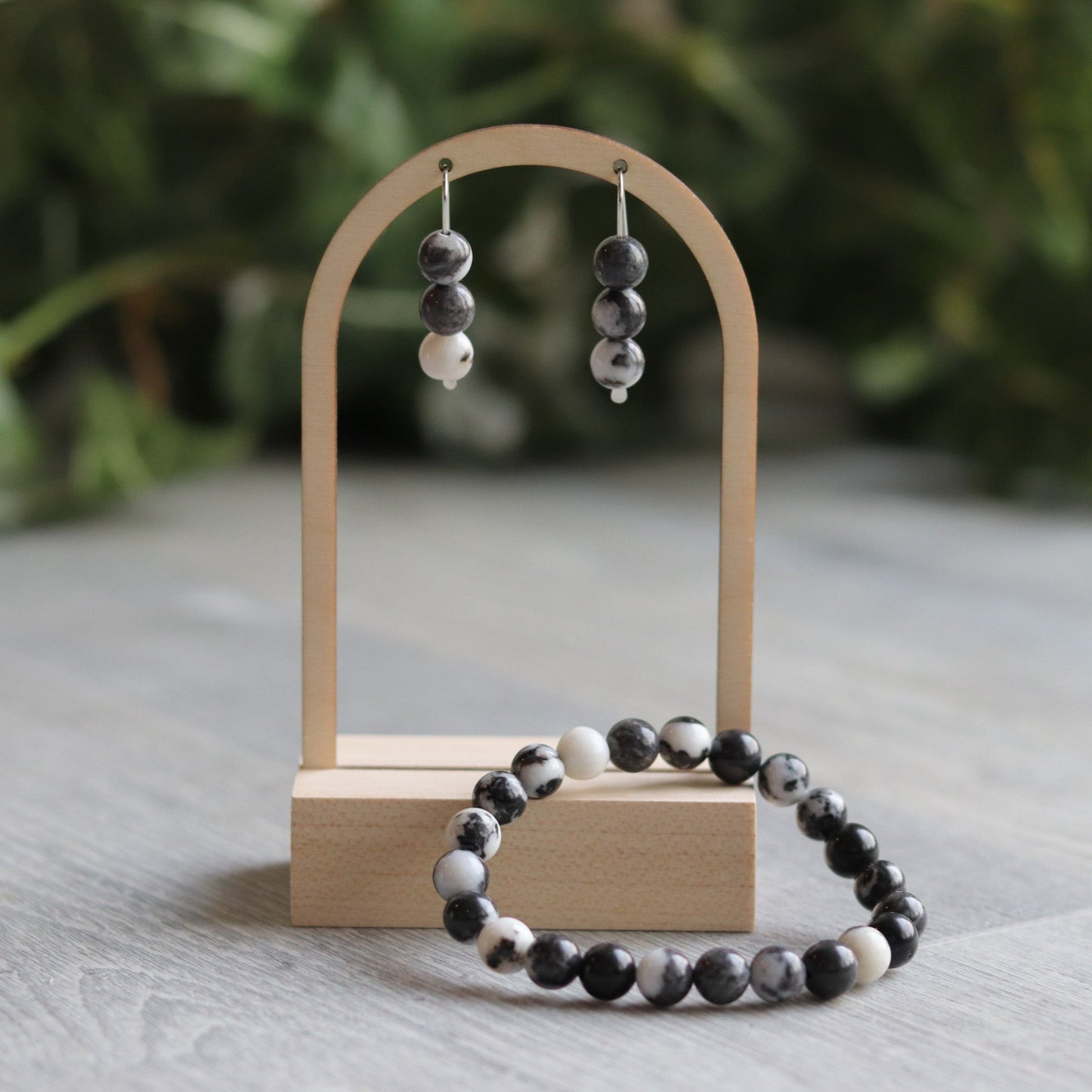 Black & White Zebra Jasper Earrings