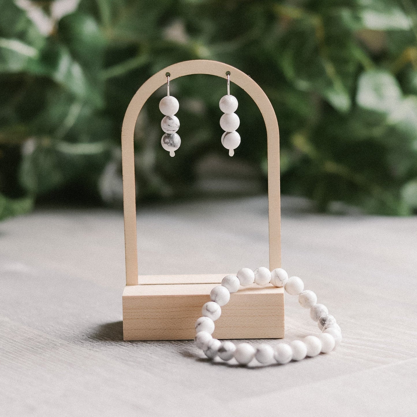 White Howlite Earrings