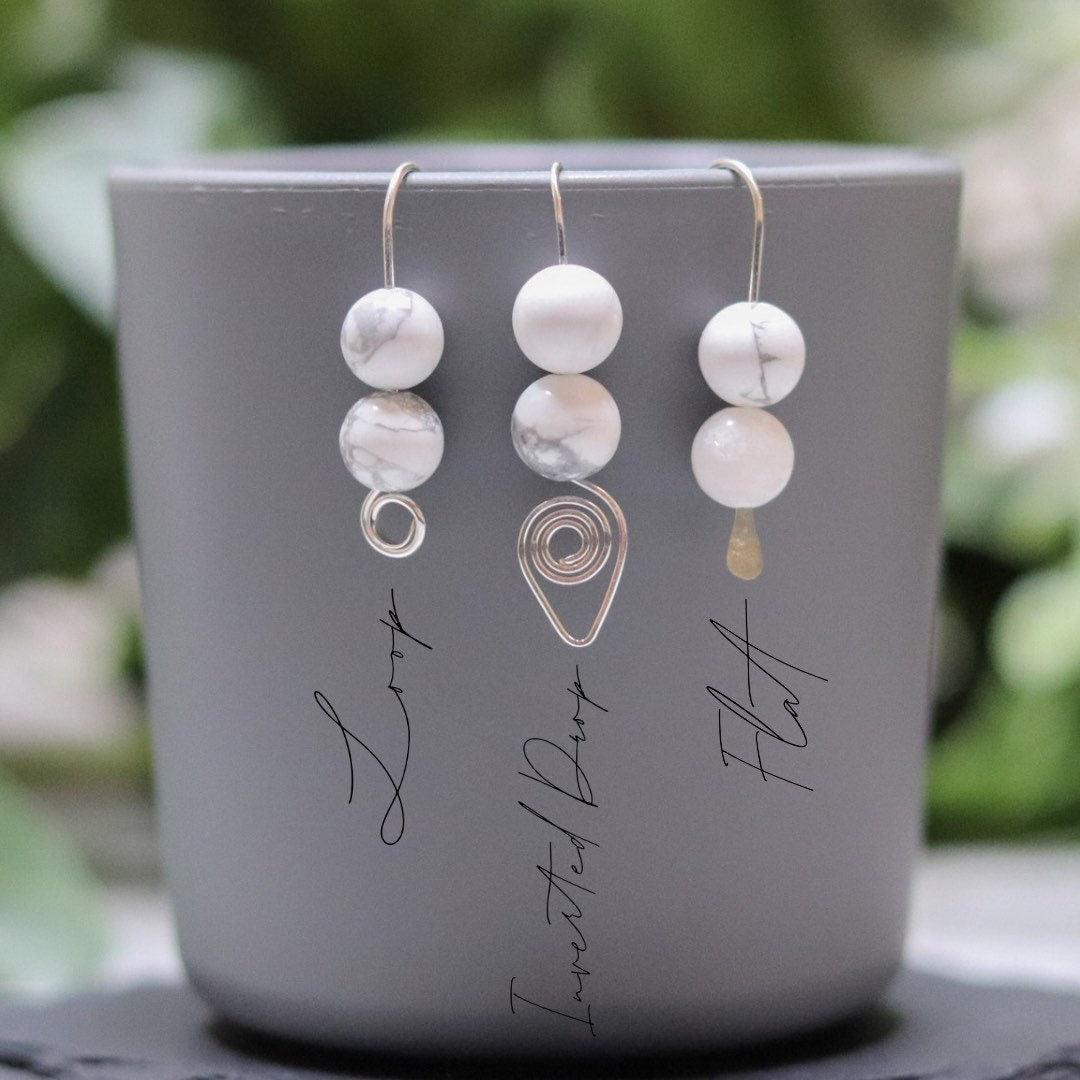 Gray Ribbon Earrings