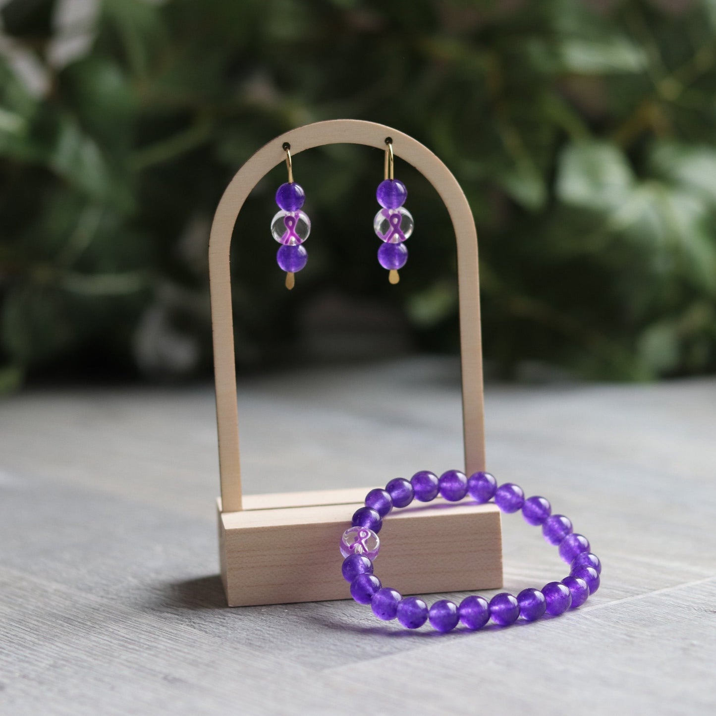 Purple Ribbon Bracelet