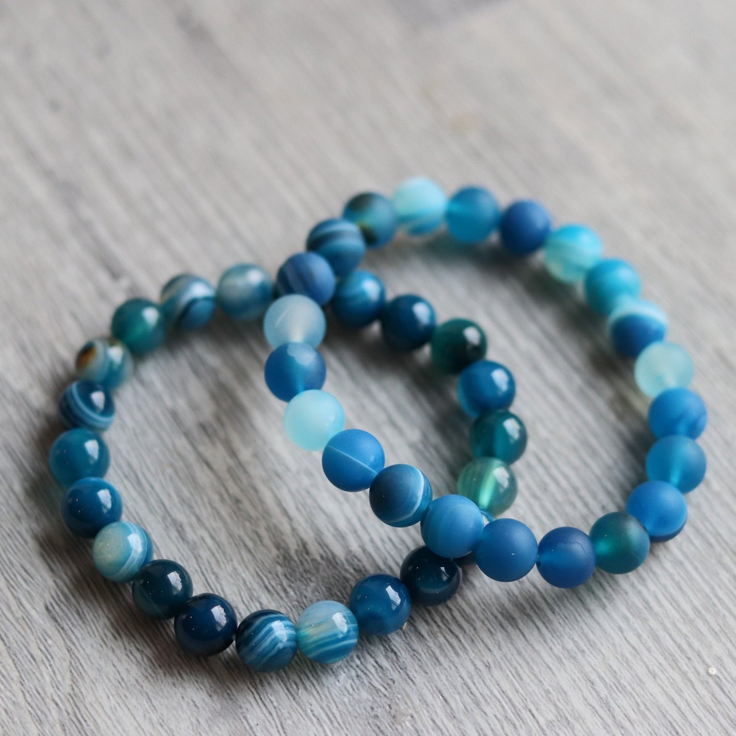 Blue Stripe Agate Bracelet