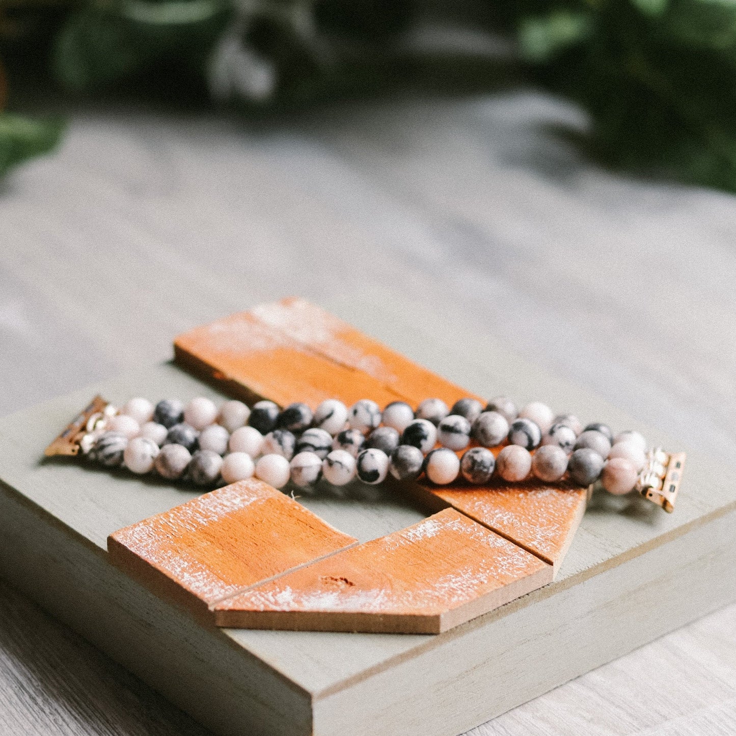 Pink Zebra Jasper Watchband