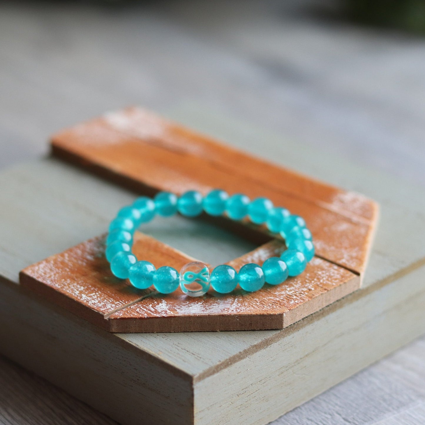 Teal Ribbon Bracelet