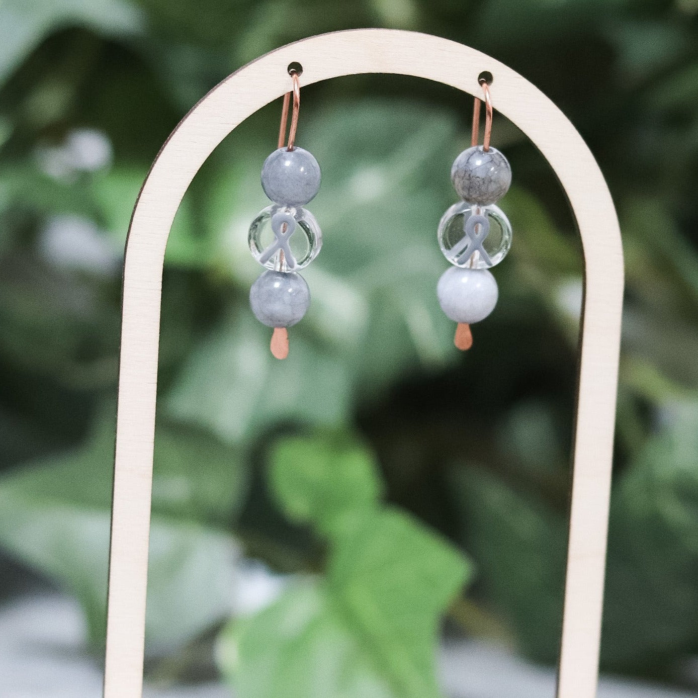 Gray Ribbon Earrings