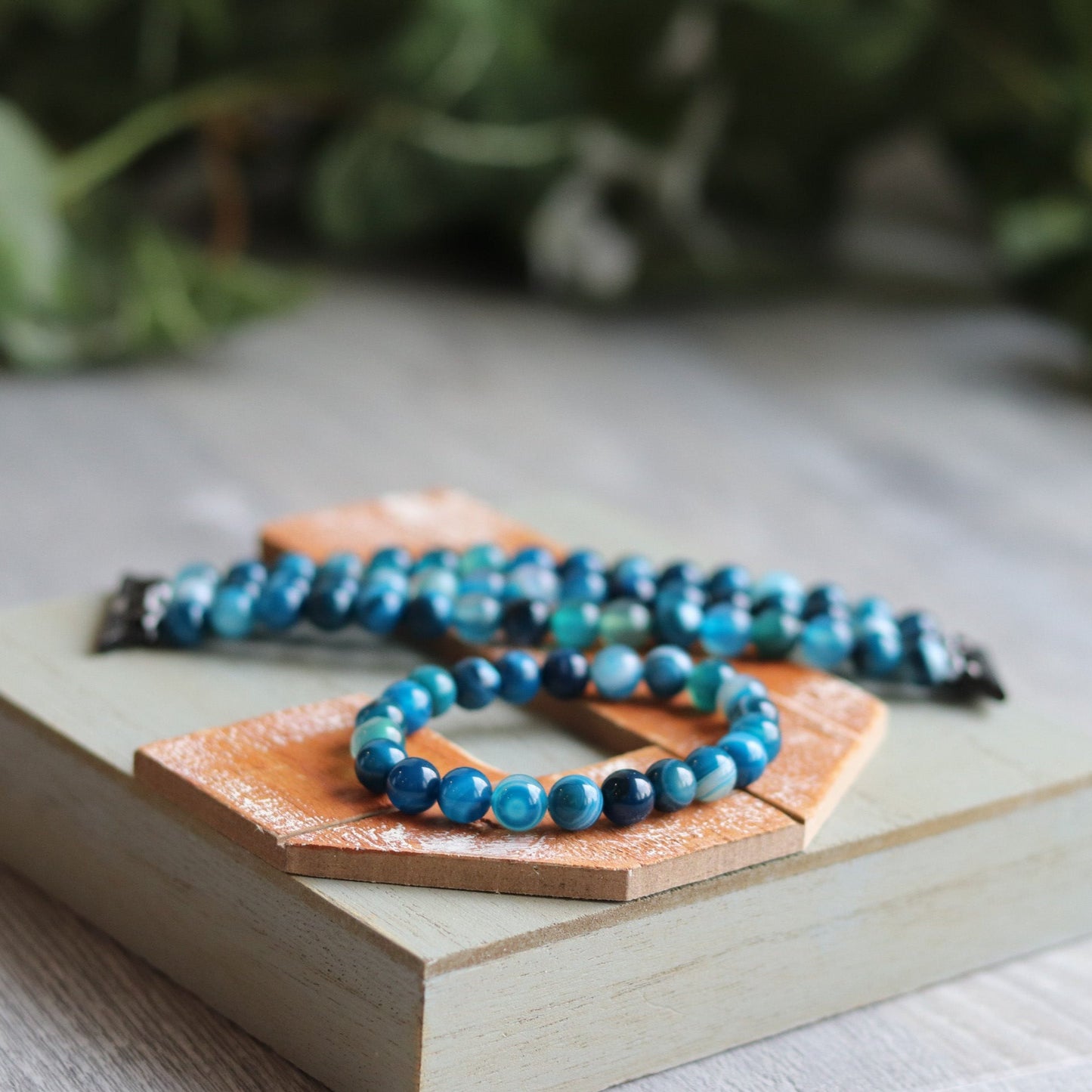 Blue Stripe Agate Watchband