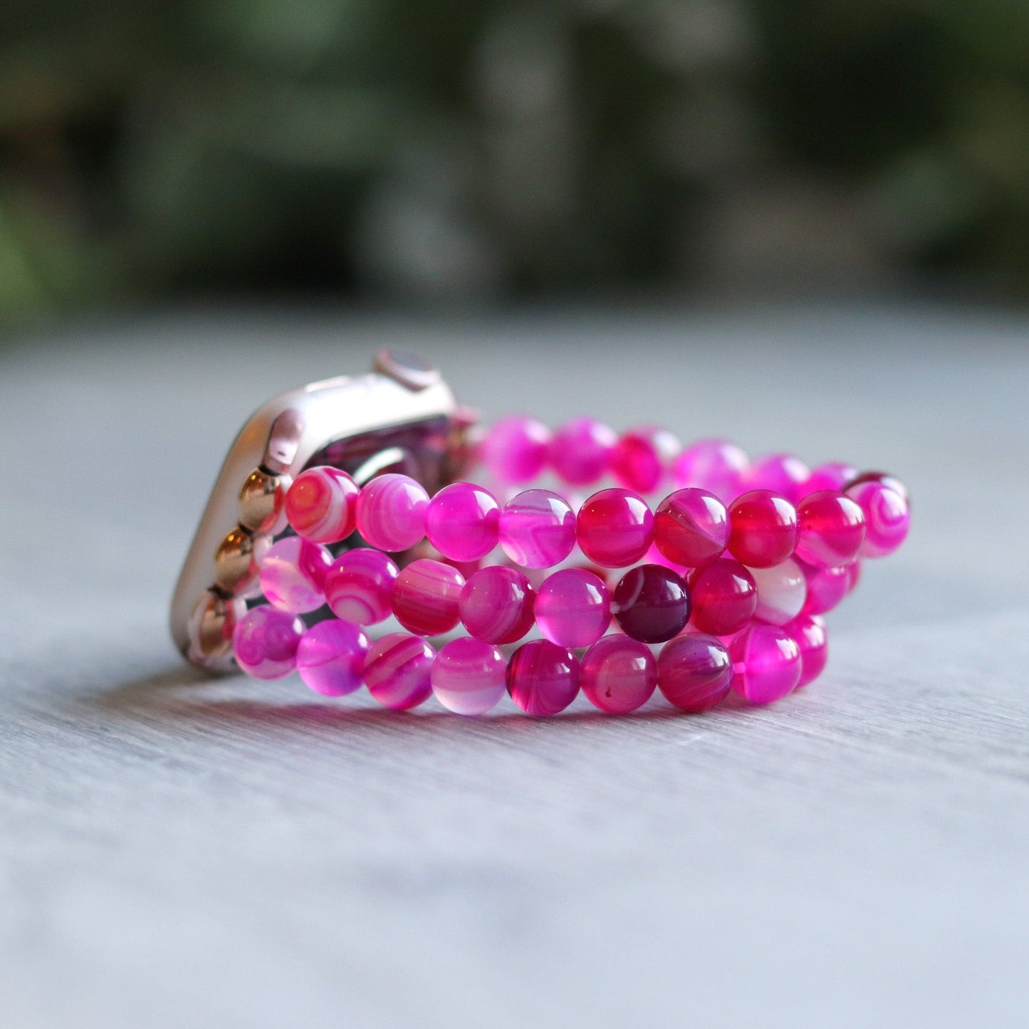 Pink Stripe Agate Watchband