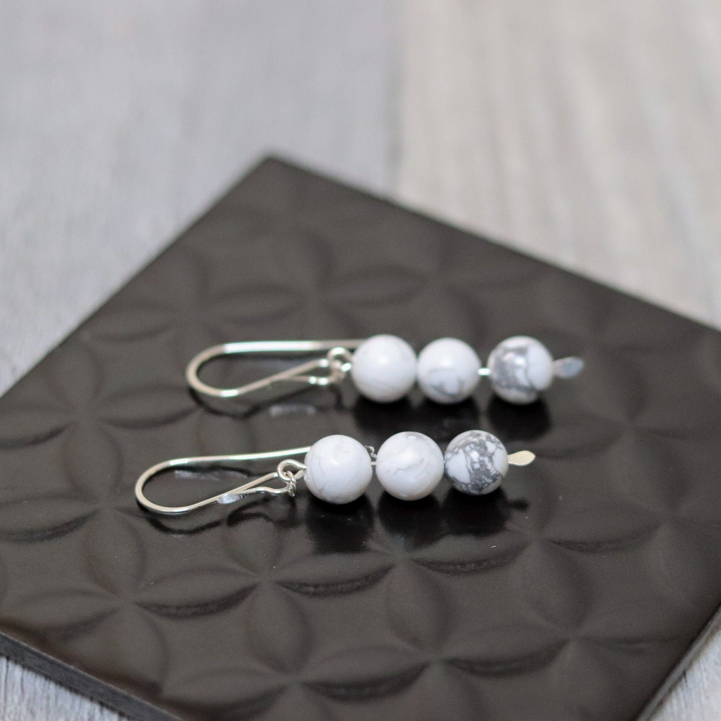 White Howlite Earrings