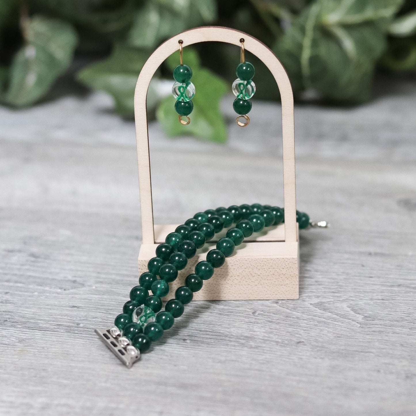 Green Ribbon Earrings