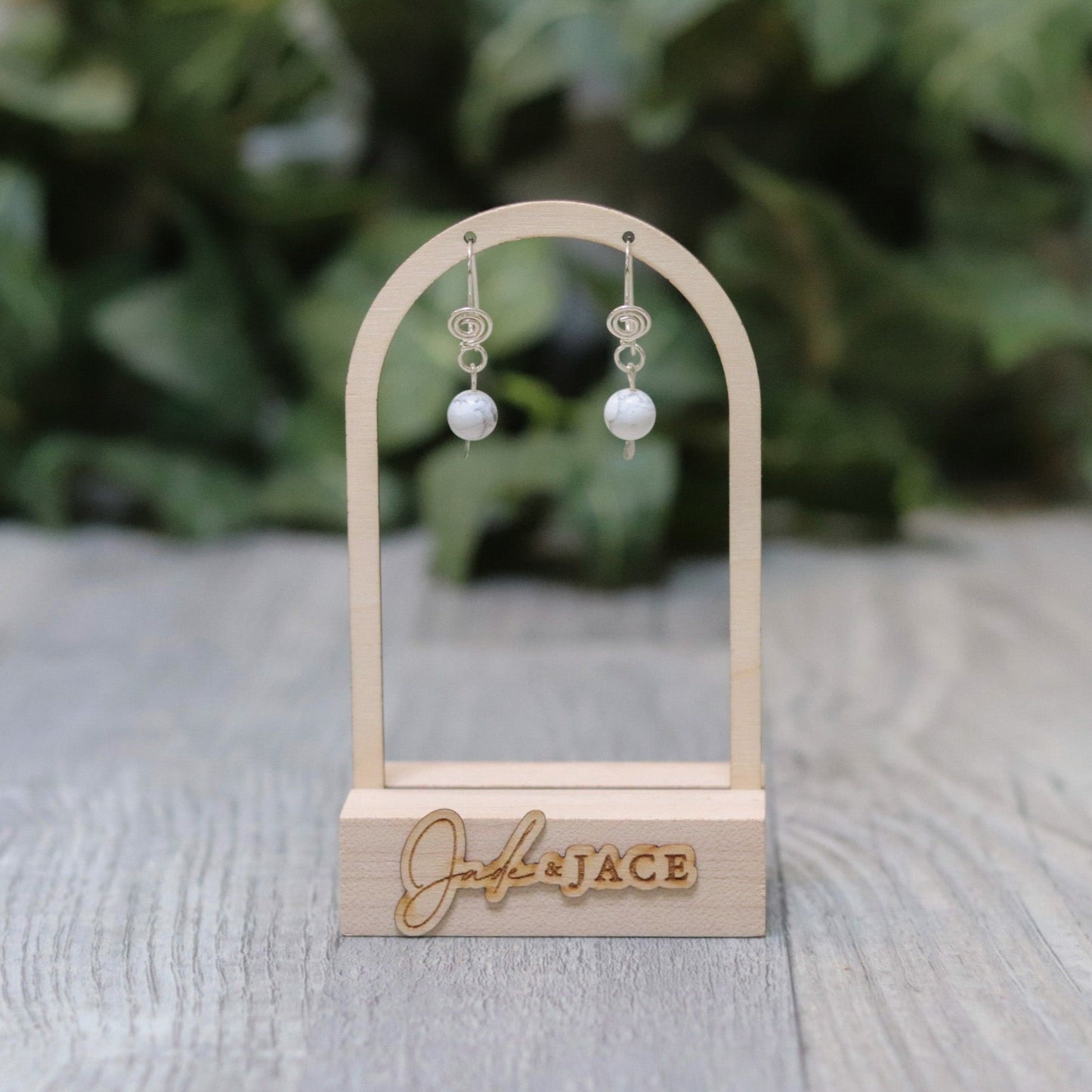 White Howlite Earrings