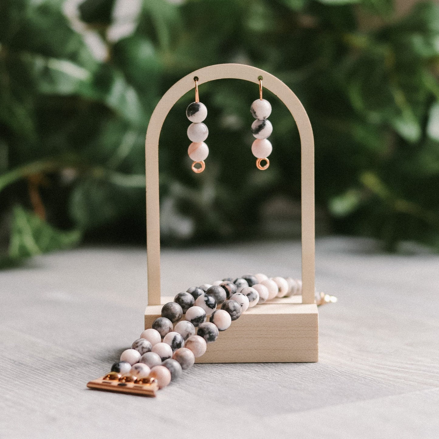 Pink Zebra Jasper Earrings