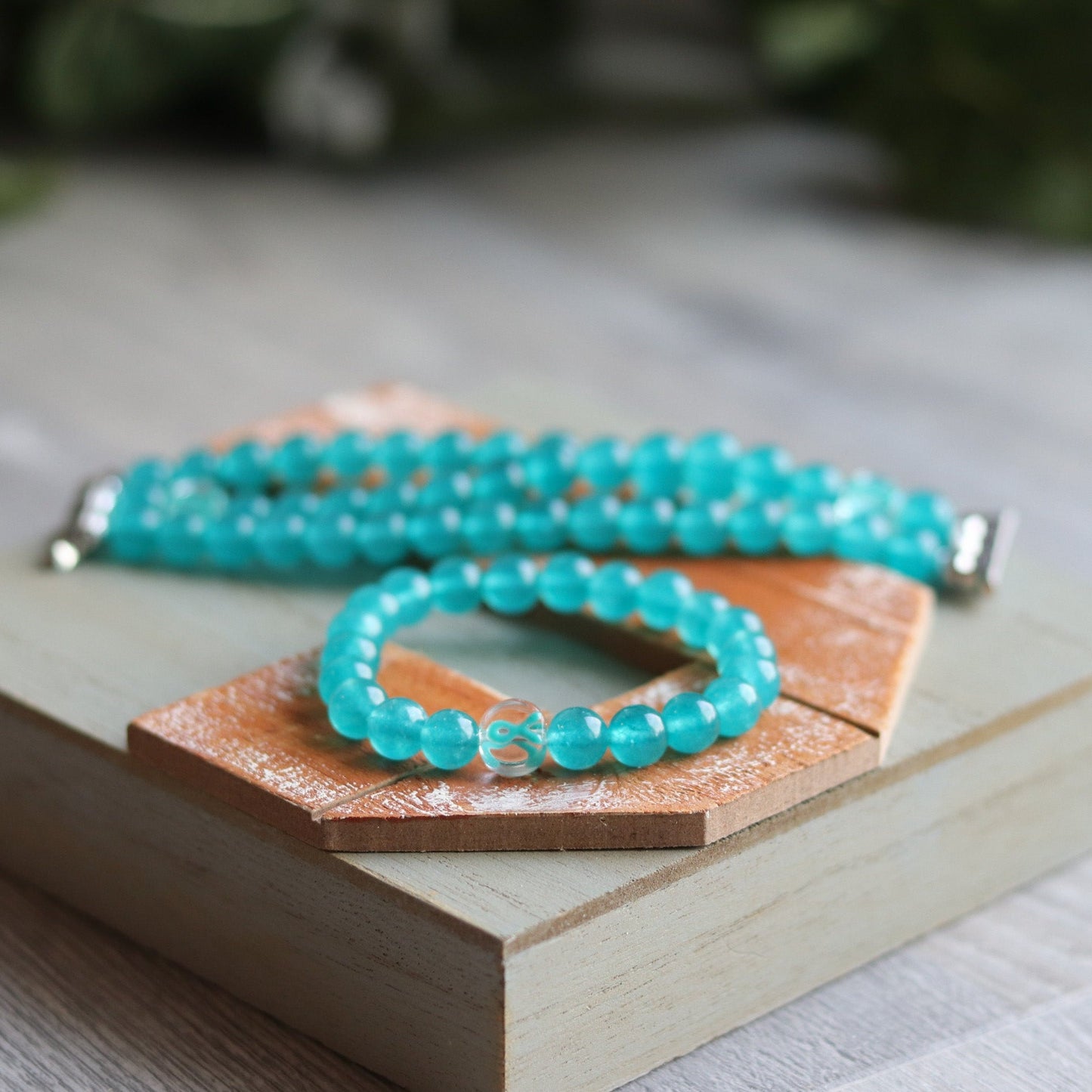 Teal Ribbon Bracelet