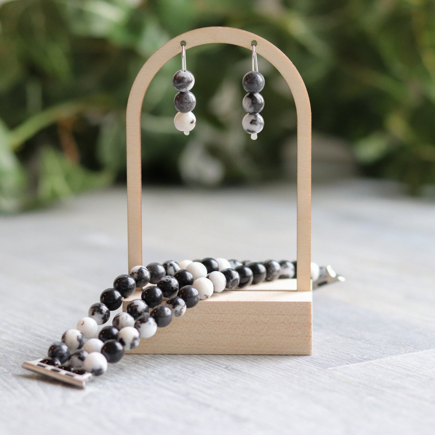 Black & White Zebra Jasper Earrings