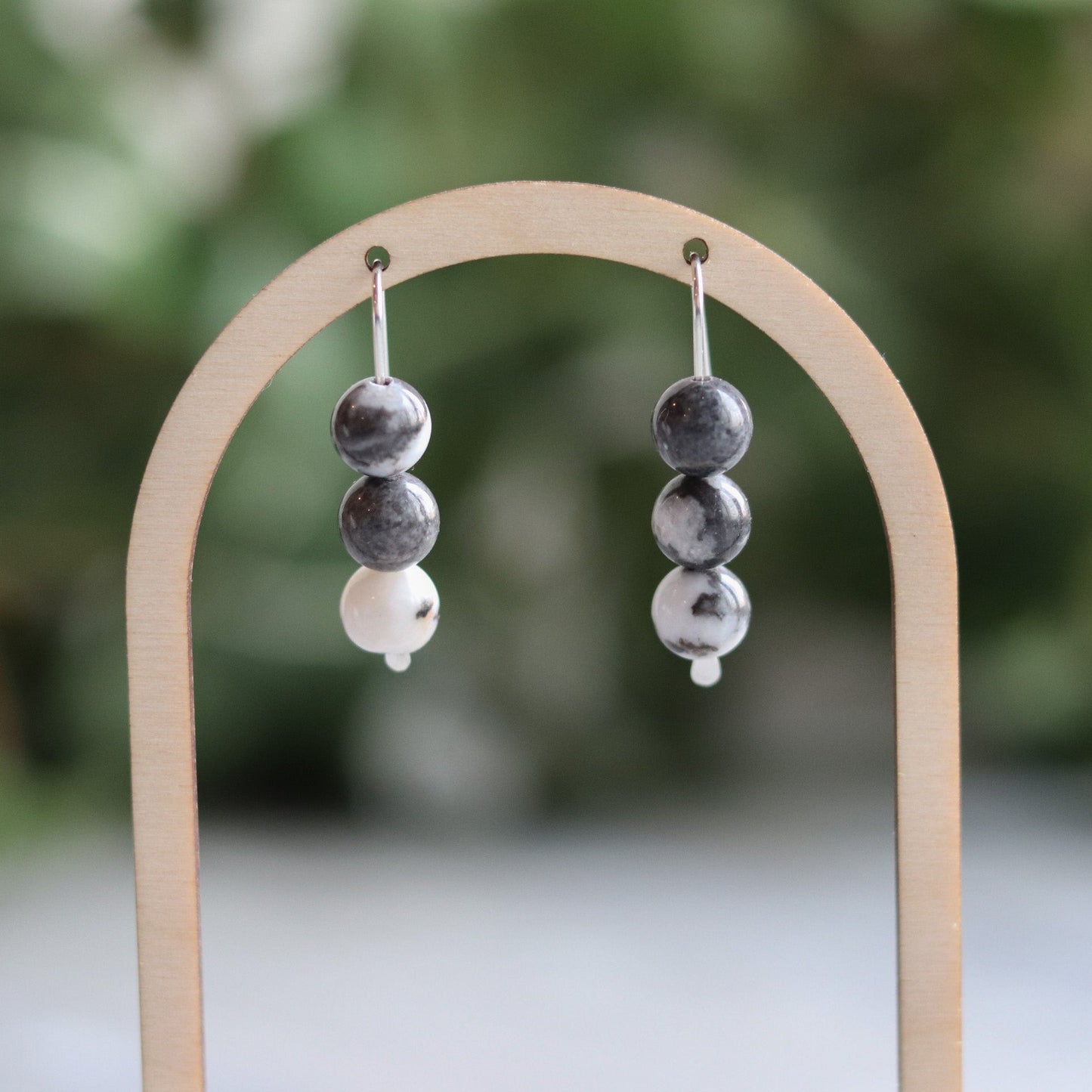 Black & White Zebra Jasper Earrings